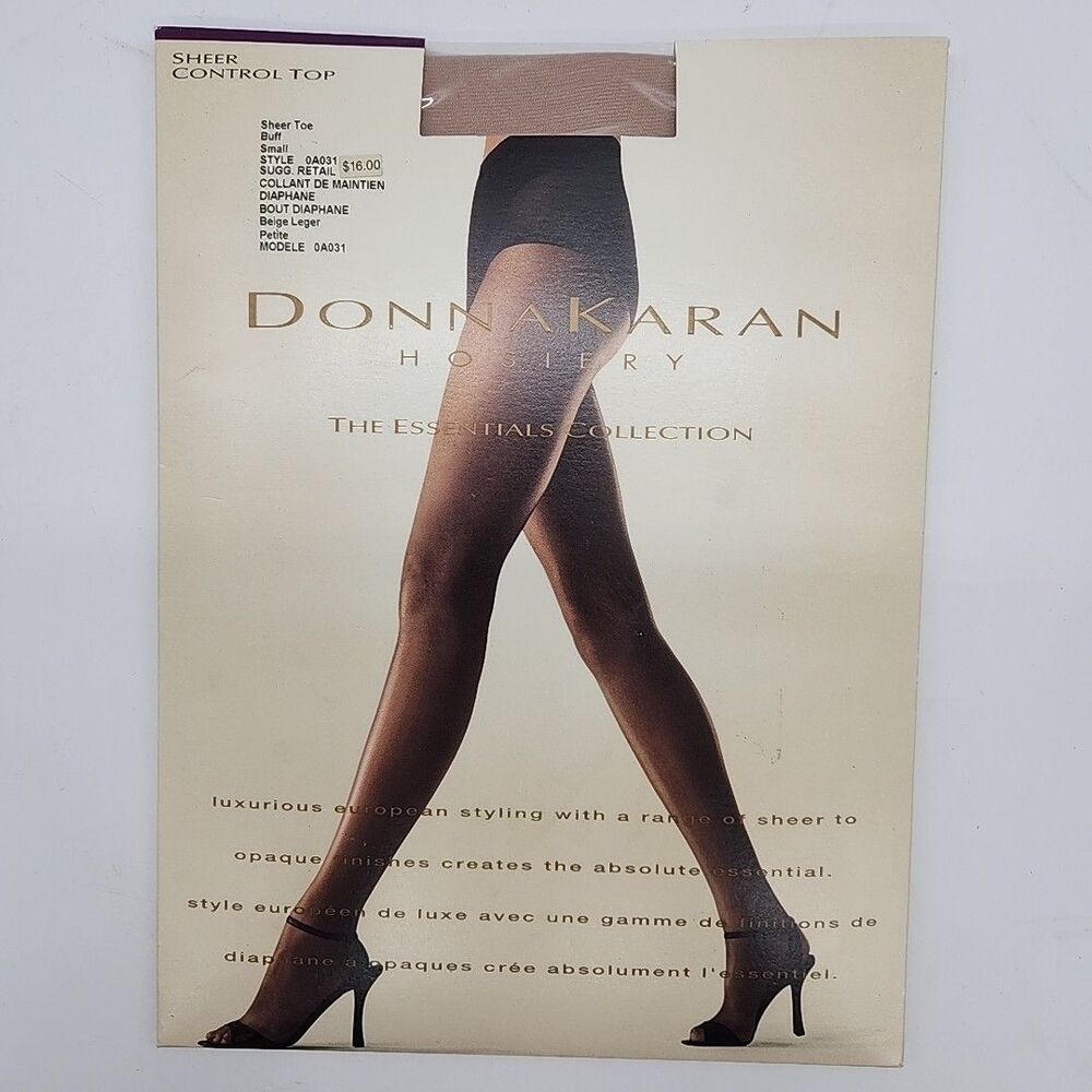 Donna Karan Buff Sheer Control Top Pantyhose Nylons 0A031 Small Petite